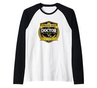 Proud Dad Raised A Doctor Dad Graduations Celebrations MD Raglan Baseball Tee
