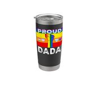 Proud Dada Dad LGBTQ Rainbow Flag LGBT Pride Month Stainless Steel Insulated Tumbler