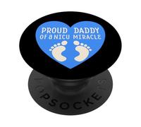 Proud Daddy of a NICU Miracle Baby Boy Heart Design PopSockets Adhesive PopGrip