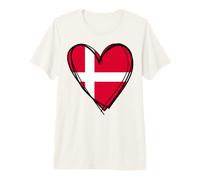 Proud Danish Boy Girl Aunt Dad Mama Denmark Flag Heart Print Premium T-Shirt