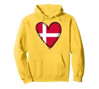 Proud Danish Boy Girl Aunt Dad Mama Denmark Flag Heart Print Pullover Hoodie