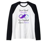 Proud Daughter of a Beautiful Mom in Heaven Infinity Feather Raglan Baseball Tee