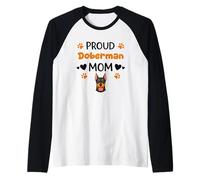 Proud Dobie Mom Doberman Pinscher Dog Lover Raglan Baseball Tee