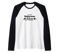 Proud Dobie Mom Doberman Pinscher Dog Lover Raglan Baseball Tee
