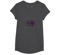 Proud Dog Lady: Canine Lover's Silhouette and Paw Prints T-Shirt, Girls, Dark Heather Grey, Small