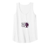 Proud Dog Lady: Canine Lover's Silhouette and Paw Prints Tank Top, Women, White, L