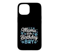 Proud Dog Mom Blue Pawprint Birthday Party Design Case for iPhone 15