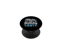 Proud Dog Mom Blue Pawprint Birthday Party Design PopSockets Adhesive PopGrip