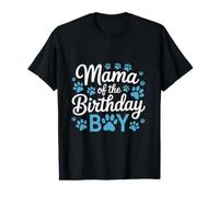 Proud Dog Mom Blue Pawprint Birthday Party Design Value Graphic T-Shirt