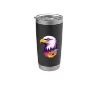 Proud Eagle Art with Colorful Flower - Bald Eagle Stainless Steel Insulated Tumbler