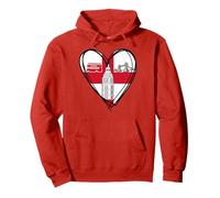 Proud English Boy Girl Dad Mom Aunt Hello England Flag Heart Pullover Hoodie