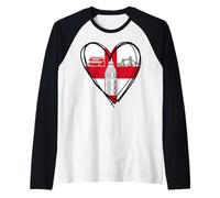 Proud English Boy Girl Dad Mom Aunt Hello England Flag Heart Raglan Baseball Tee