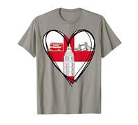 Proud English Boy Girl Dad Mom Aunt Hello England Flag Heart T-Shirt
