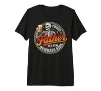 Proud Father of A Few Dumbass Kids Skeleton Dad Father's Day Premium T-Shirt