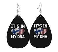 Proud Finnish American Its In My Dna Women Earring Exquisite Dangle Earrings Teardrop Shape Drop Earrings For Gift Ceremonies Banquet