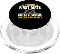 Proud First Mate Keeper Of Secrets Snacks And Sanity PopSockets PopGrip for MagSafe