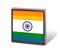 Proud Flag India Printed Square Brooches Colorful Fashion Pins Badge for Backpacks Shirts Scarf