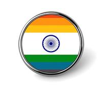 Proud Flag India Round Brooches Colorful Fashion Button Pins Badge for Backpacks Shirts Scarf