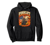 Proud Forklift Operator Warehouse Driver American Forklift Pullover Hoodie