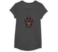 Proud Fur Parent Paw Print Design for Pet Lovers T-Shirt, Girls, Dark Heather Grey, Small