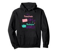 Proud Girl Just a Pennsylvania girl in a Washington World Pullover Hoodie
