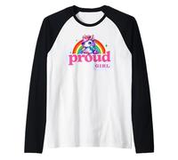 Proud Girl Rainbow Unicorn LGBTQ+ Design Raglan Baseball Tee