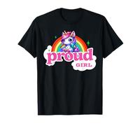 Proud Girl Rainbow Unicorn LGBTQ+ Design T-Shirt