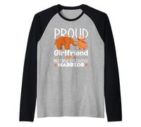 Proud Girlfriend Of A Multiple Sclerosis Warrior Awareness Raglan Baseball Tee
