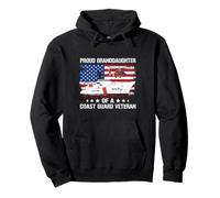 Proud Granddaughter Of A US Coast Guard Veteran Flag USA Pullover Hoodie