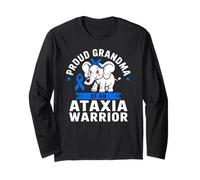 Proud Grandma of an Ataxia Warrior Elephant Design Long Sleeve T-Shirt