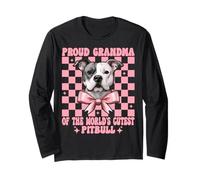 Proud Grandma of The World's Cutest Pitbull Dog Coquette Bow Long Sleeve T-Shirt