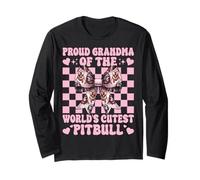 Proud Grandma of The World's Cutest Pitbull Dog Coquette Bow Long Sleeve T-Shirt