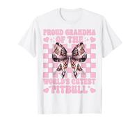 Proud Grandma of The World's Cutest Pitbull Dog Coquette Bow T-Shirt