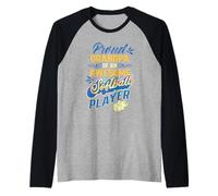 Proud Grandpa of an Awesome Softball Player Lover Softball Raglan Baseball Tee