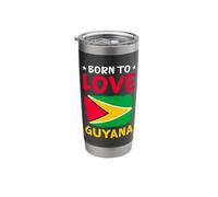 Proud Guyanese Born in Guyana with Guyanese Flag Design Stainless Steel Insulated Tumbler