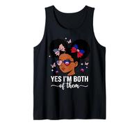 Proud Haitian American Girl Dual Heritage Graphic Tank Top
