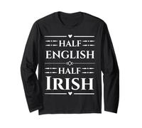 Proud Half English Half Irish Lineage Anglo Celtic Vibes Long Sleeve T-Shirt