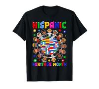 Proud Hispanic Heritage Earth Childs Latin Flag Boy Girl Kid T-Shirt