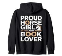 Proud Horse Girl And Book Lover Reading Zip Hoodie