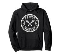 Proud Hunter Antler Emblem Outdoor Badge Design Pullover Hoodie