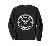 Proud Hunter Antler Emblem Outdoor Badge Design Sweatshirt