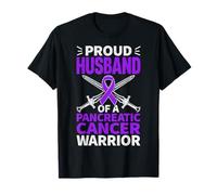 Proud Husband of A Pancreatic Cancer Warrior Purple Ribbon T-Shirt