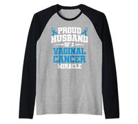 Proud Husband of a Vaginal Cancer Warrior Raglan Baseball Tee