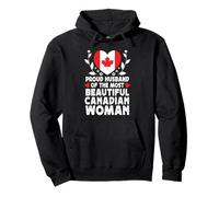 Proud Husband of Beautiful Canadian Wife Canada Flag Pullover Hoodie