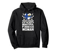 Proud Husband of Beautiful Finnish Wife Finland Flag Pullover Hoodie
