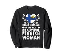 Proud Husband of Beautiful Finnish Wife Finland Flag Sweatshirt