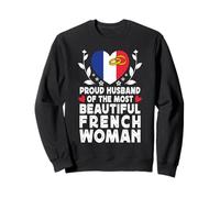 Proud Husband of Beautiful French Wife France Flag Sweatshirt