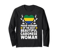 Proud Husband of Beautiful Gabonese Wife Gabon Flag Long Sleeve T-Shirt