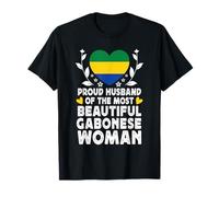Proud Husband of Beautiful Gabonese Wife Gabon Flag T-Shirt