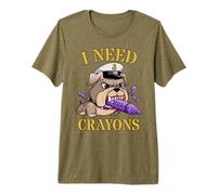 Proud I Need Crayons Soldier Crew Military Officer Sarcasm Premium T-Shirt